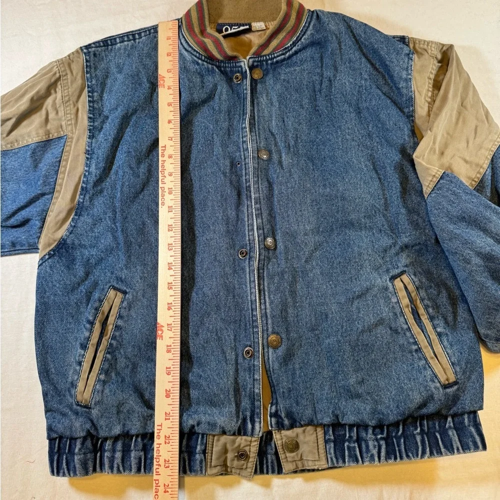 Rare Vintage 955 Originals Denim and Tan Varsity Jacket - Picture 7 of 12